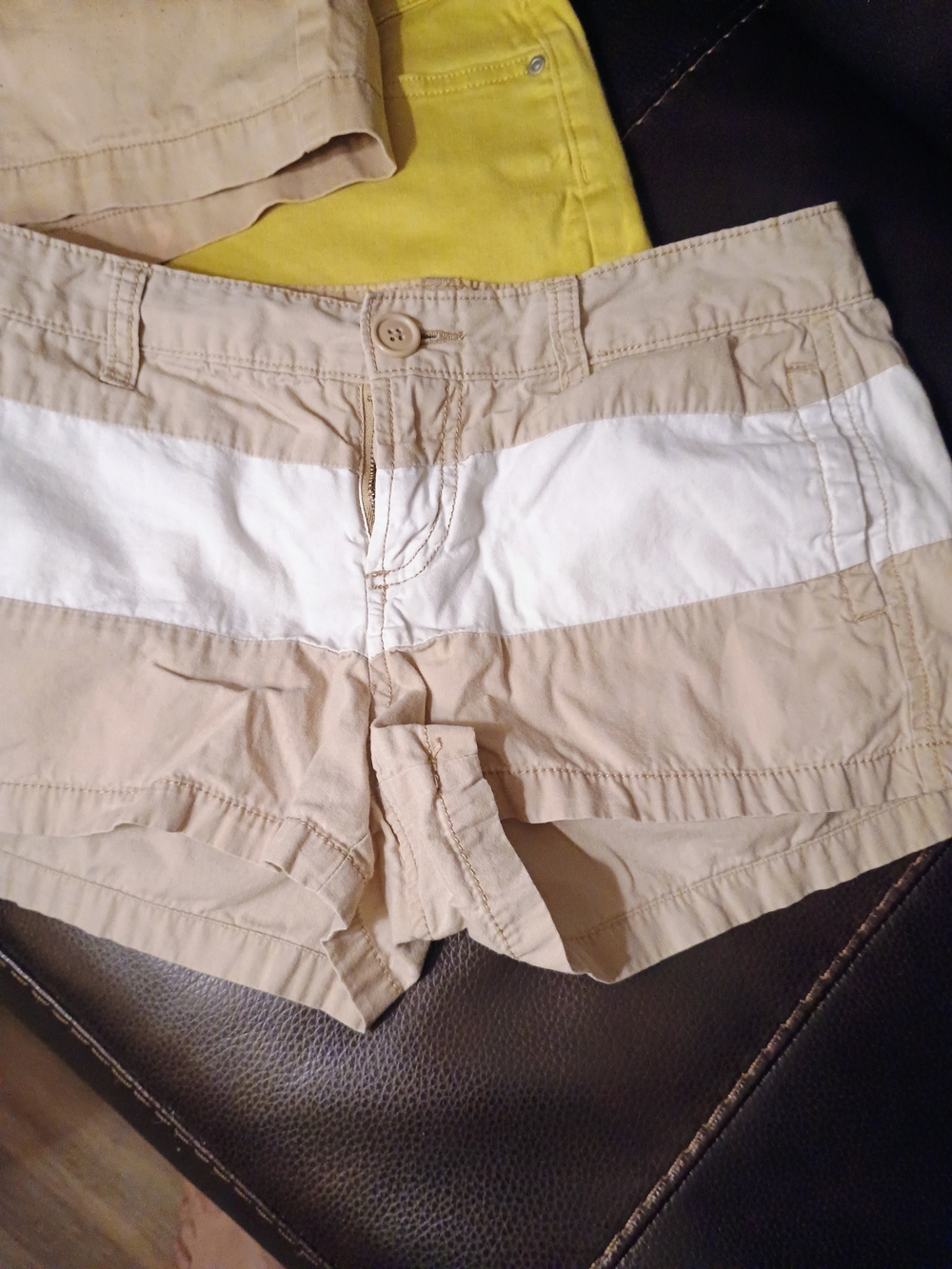 Old Navy Beige Shorts with White Stripe